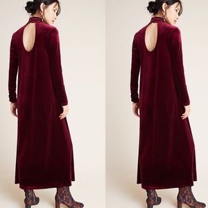 Anthropologie velvet maxi dress